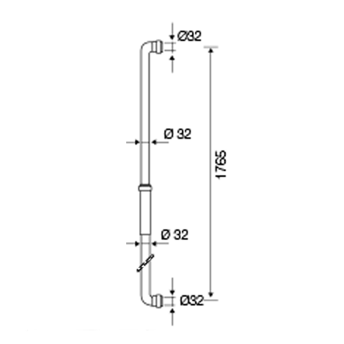 Tuyau de rinçage télescopique OLI pour réservoir haut 90° x 32 Ø