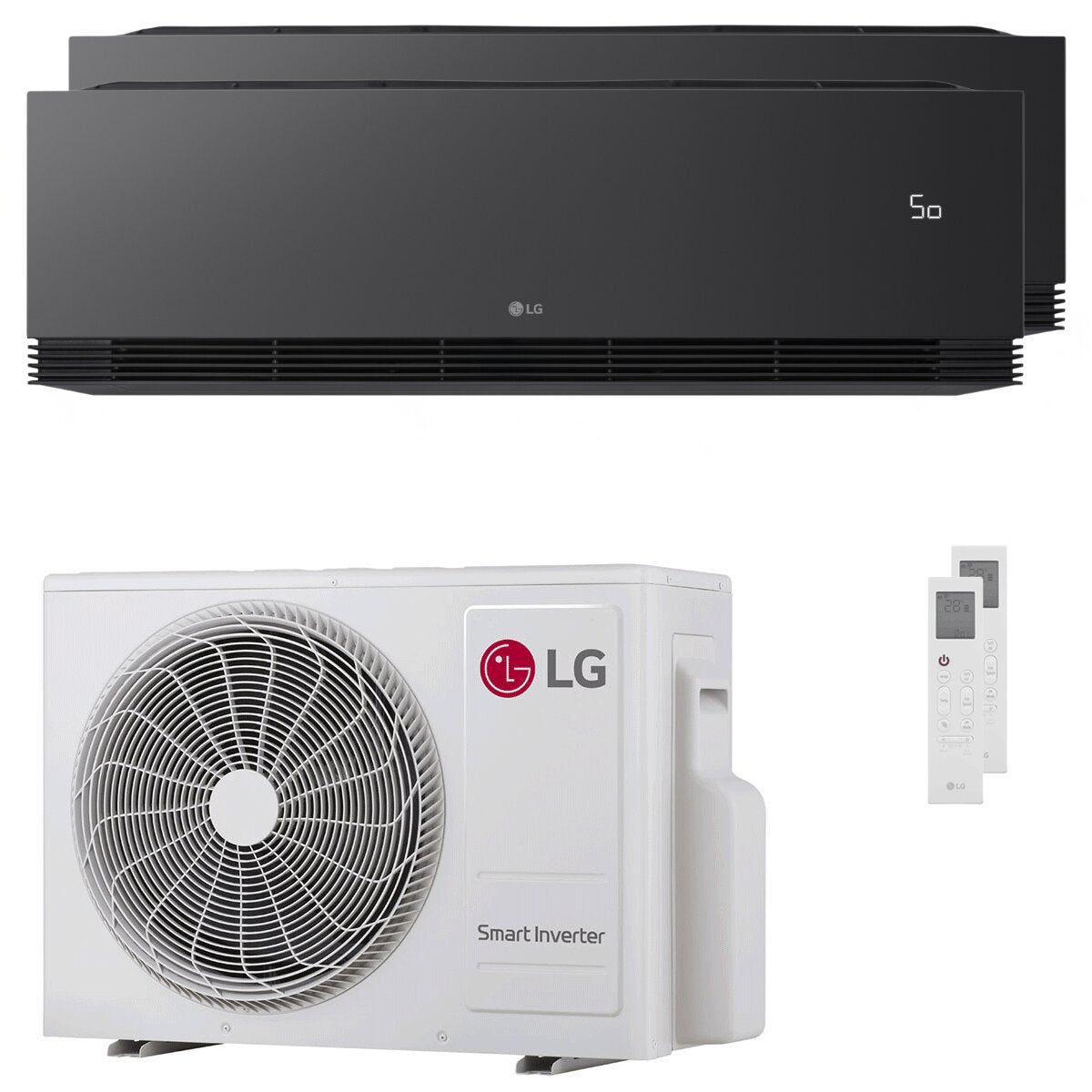 LG ARTCOOL Black AI dual split air conditioner 12000+12000 BTU inverter A+++ wifi outdoor unit 5.3 kW