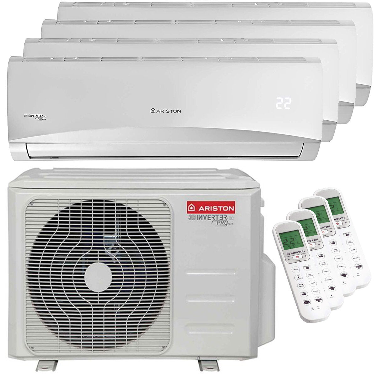 Climatiseur quadri split Ariston PRIOS R32 9000 + 12000 + 12000 + 12000 BTU Inverter A ++ unité extérieure 10,6 kW