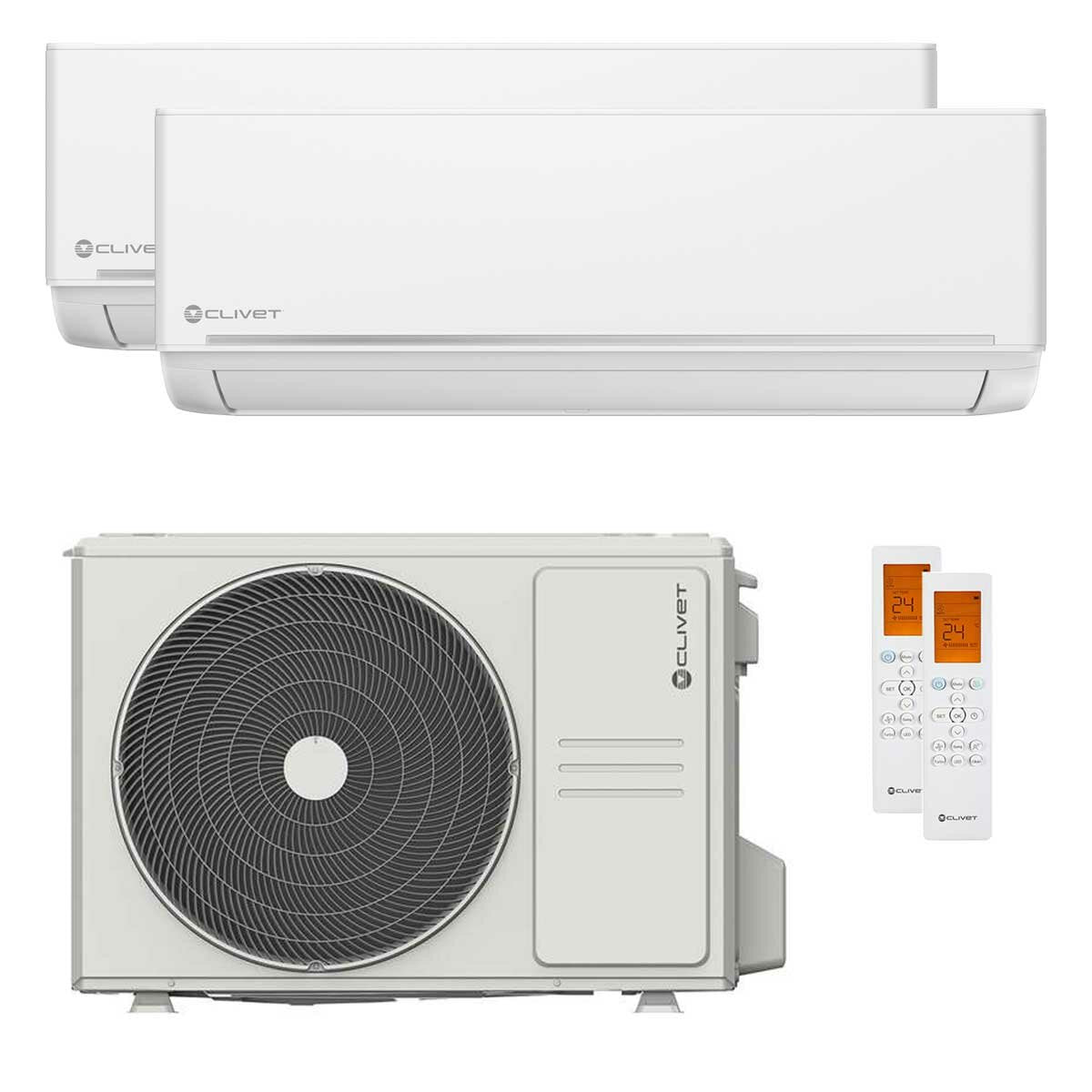 Clivet EZCool dual split air conditioner 12000+12000 BTU inverter A+ external unit 5.3 kW