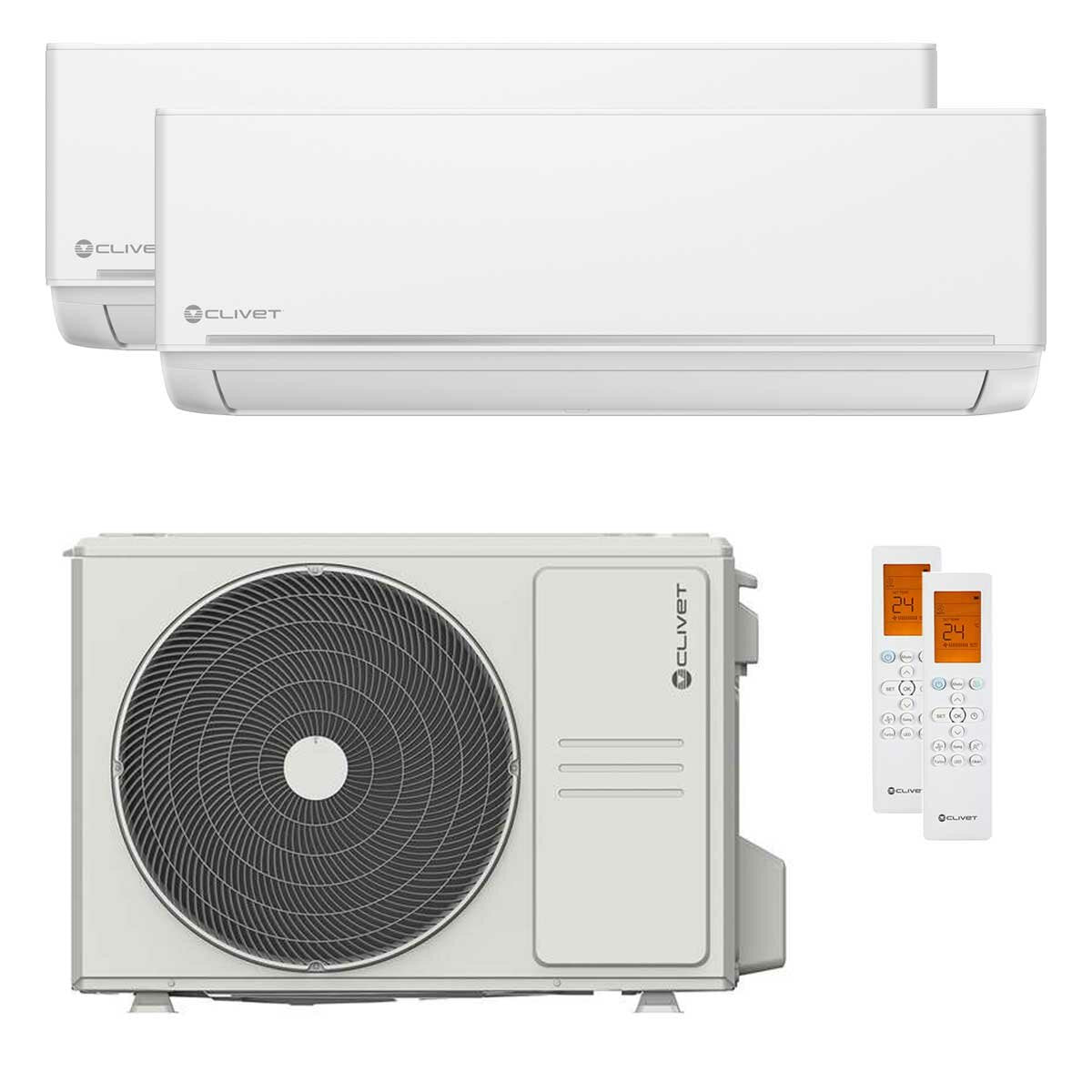 Clivet EZCool dual split air conditioner 9000+12000 BTU inverter A+ external unit 5.3 kW