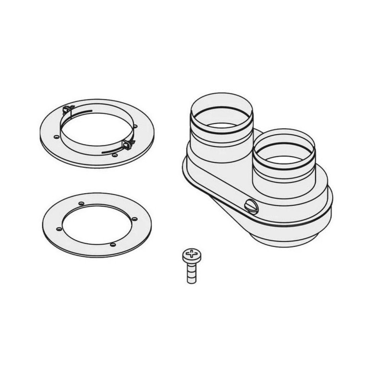 Bosch AZ298 Rauchrohr-Adapter Ø 60/100 - 80/80 mm