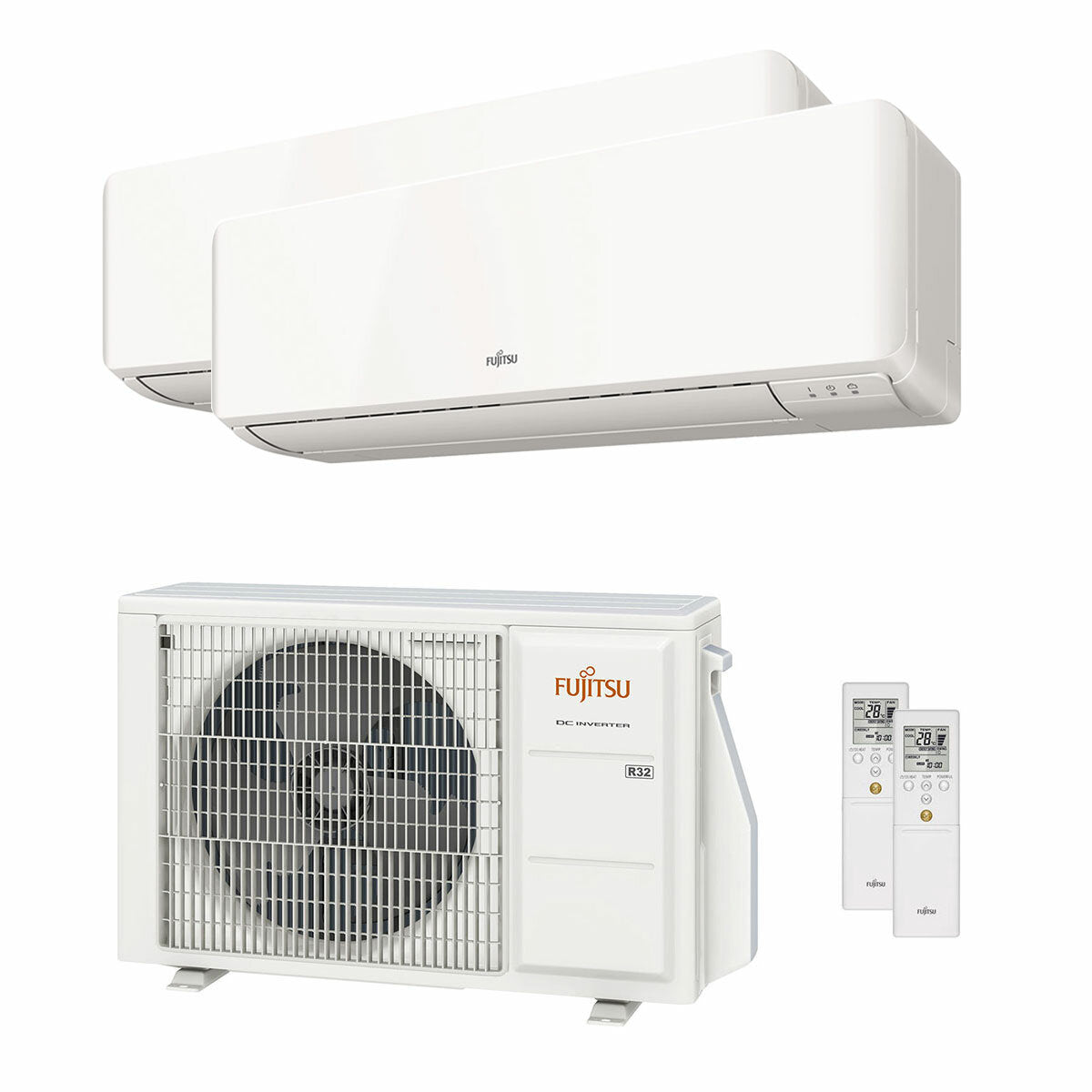 Fujitsu air conditioner KM WiFi Series dual split 7000+7000 BTU inverter A+++ external unit 4 kW