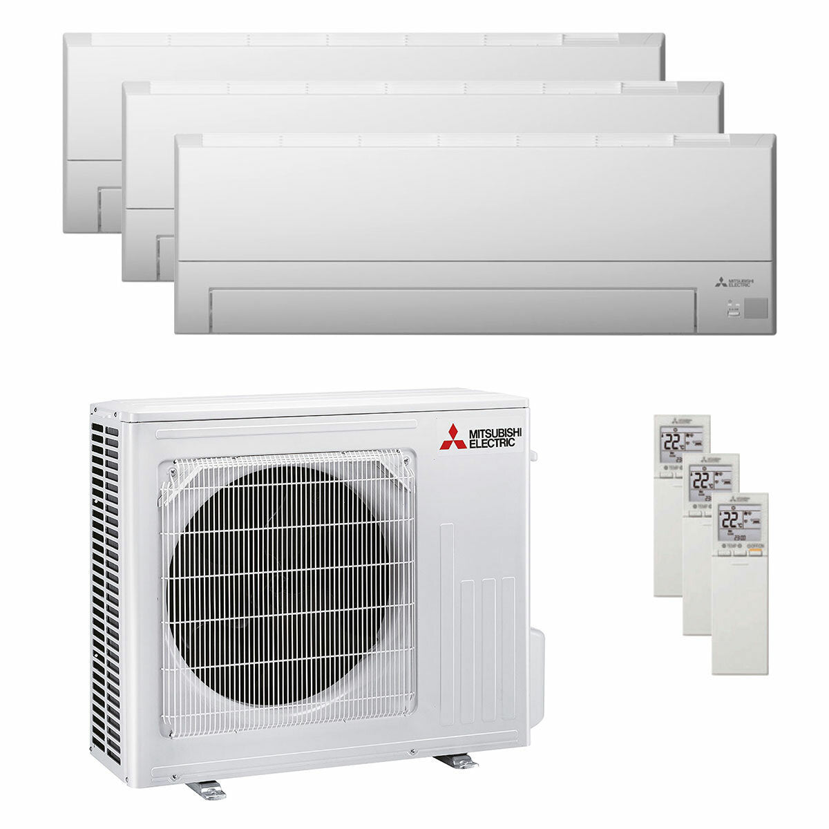 Mitsubishi Electric Klimaanlage Serie BT Trial Split 9000+9000+12000 BTU R32 Inverter A++ WiFi Außengerät 5,4 kW