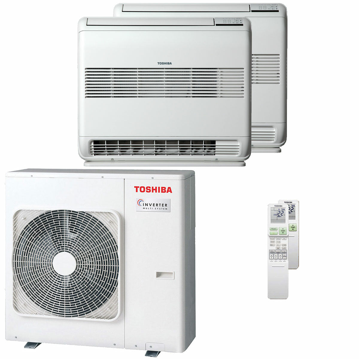 Toshiba Console J2 dual split air conditioner 12000+18000 BTU inverter A+++ external unit 8 kW