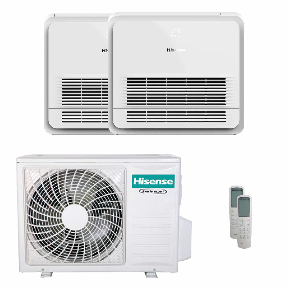 Hisense Console AKT dual split air conditioner 12000+12000 BTU inverter A++ outdoor unit 6.3 kW