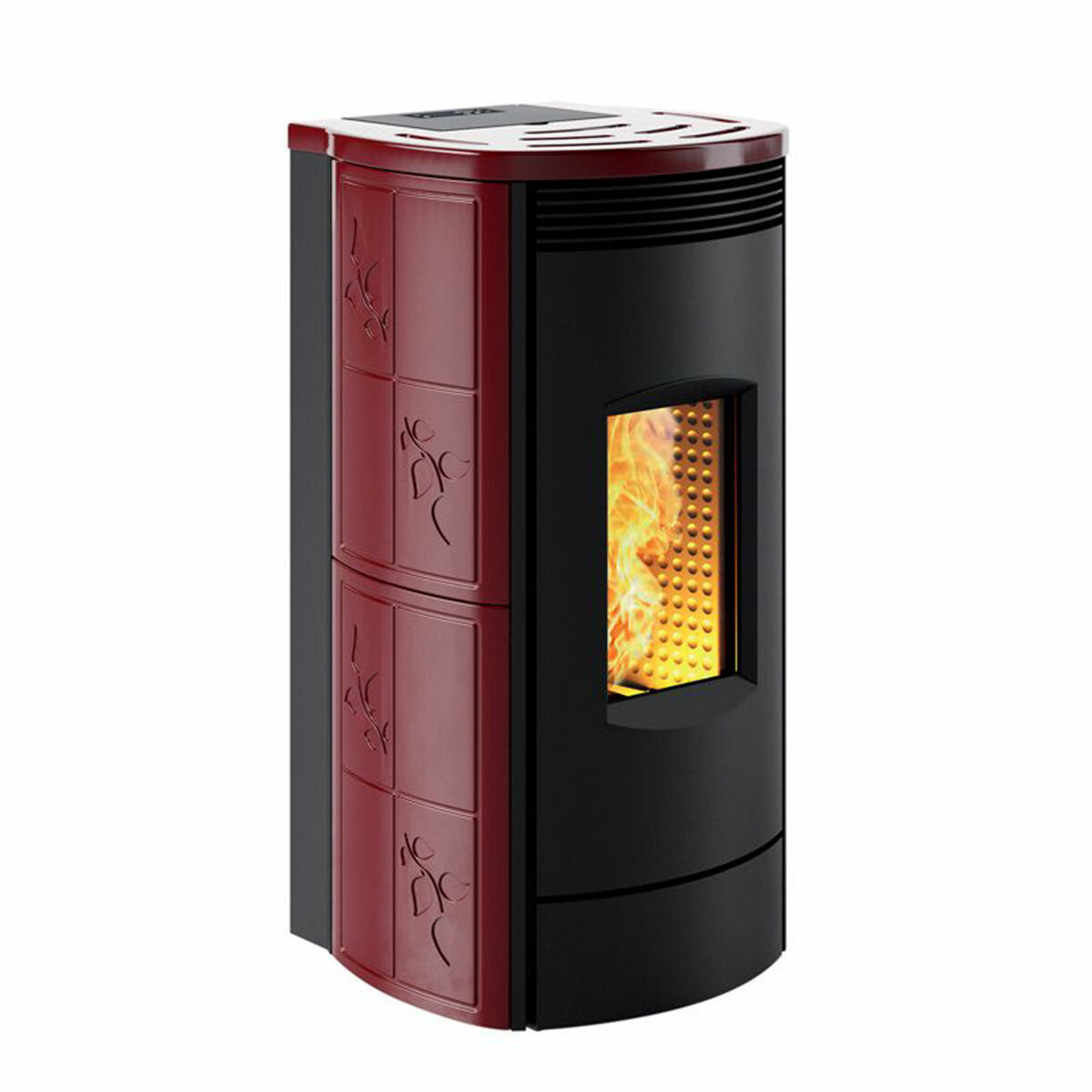 Poêle à pellets Caminetti Montegrappa Alpina M MW24 19,7 kW Idro Bordeaux Poli