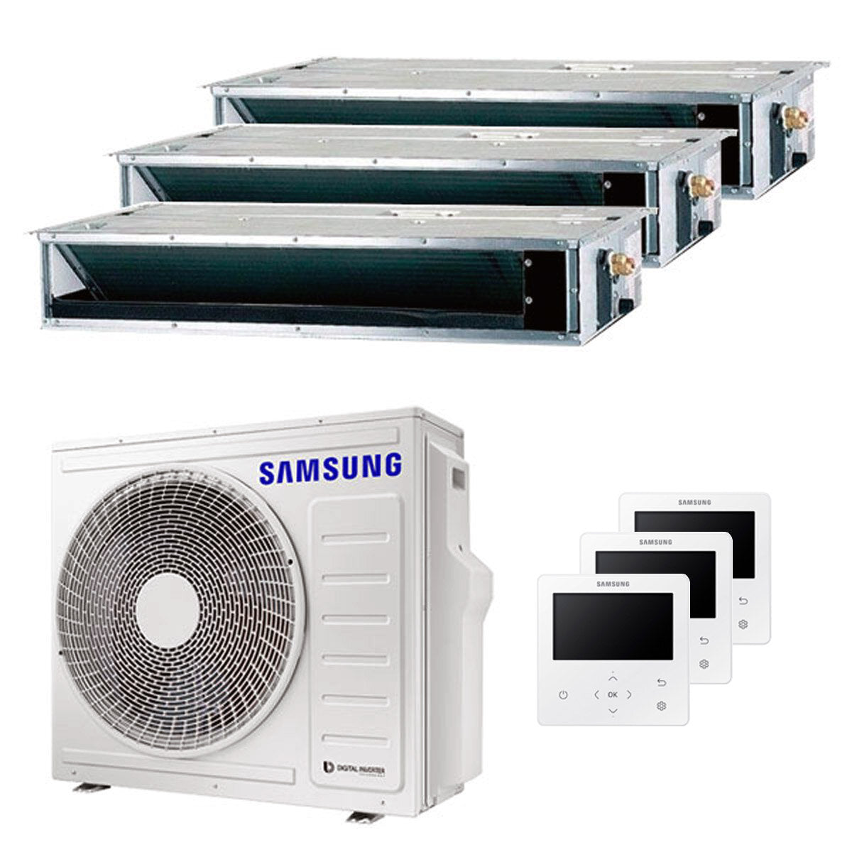 Samsung ducted air conditioner trial split 9000 + 9000 + 12000 BTU inverter A ++ outdoor unit 6,8 kW