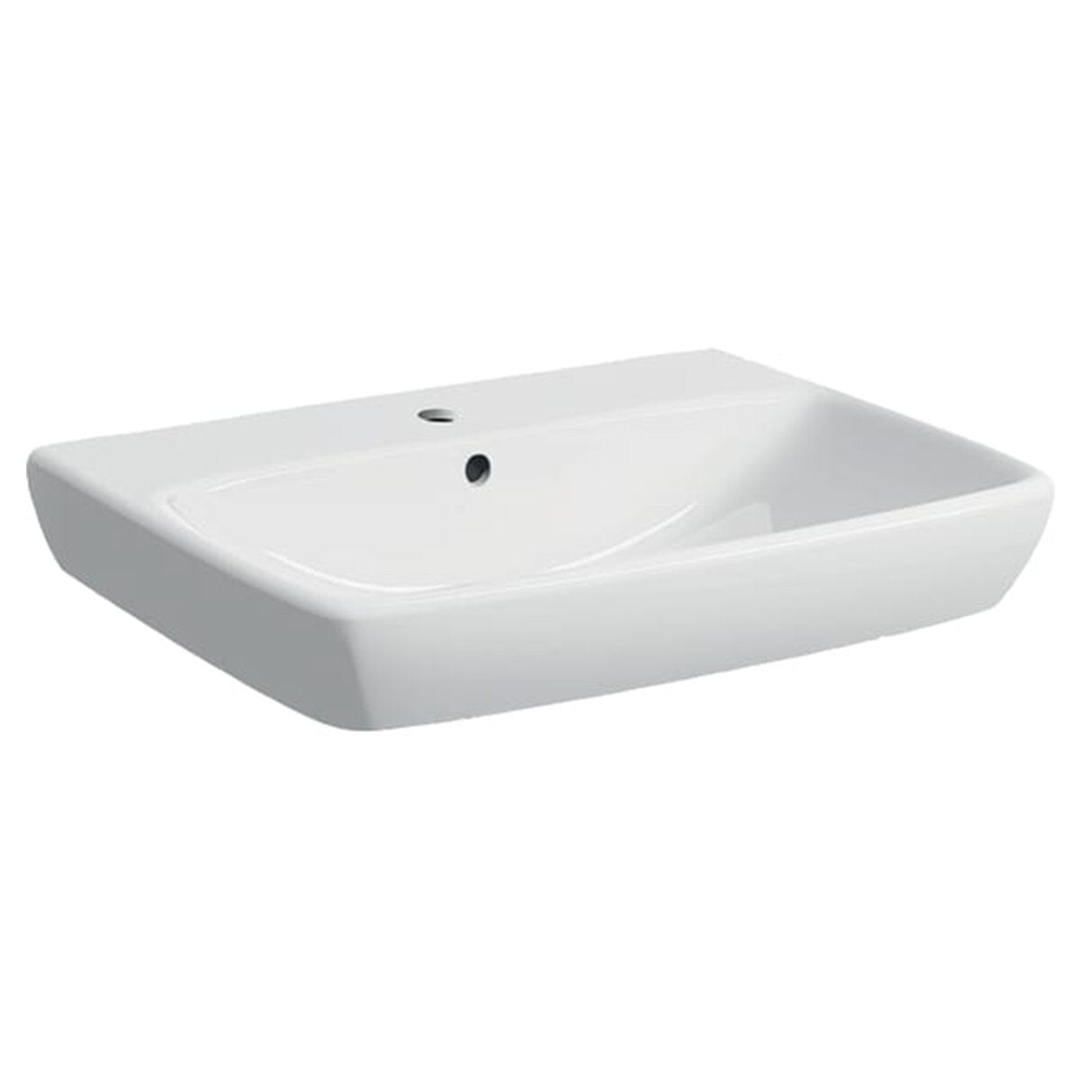 Lavabo blanc suspendu 65 Geberit Selnova Square 65 cm