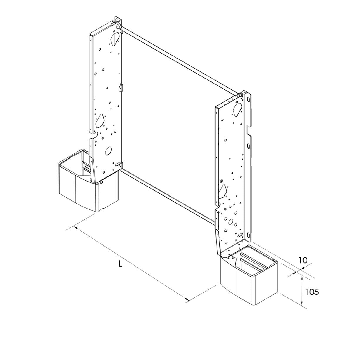 Pieds PAP-F pour support au sol du ventilo-convecteur Sabiana Carisma Whisper avec armoire