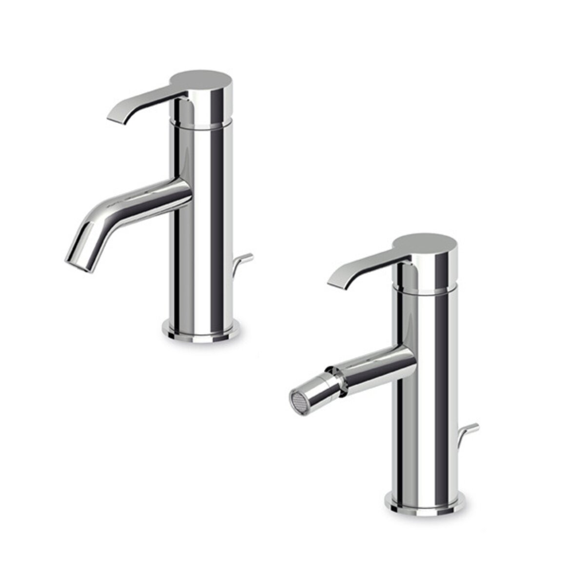 Zucchetti SUP single lever basin and bidet mixer set