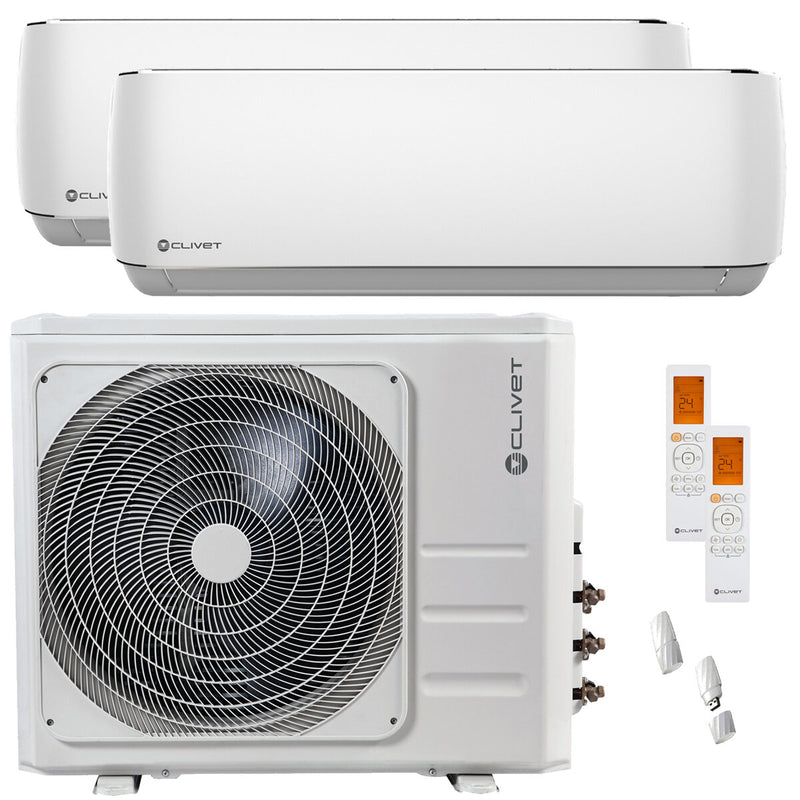Clivet Cristallo dual split air conditioner 12000+24000 BTU inverter A++ wifi outdoor unit 10.5 kW
