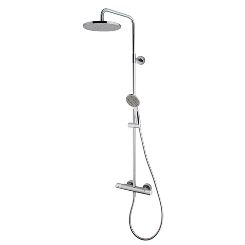 Fima Carlo Frattini Series 22 external shower column two-way diverter thermostatic mixer round shower head and hand shower